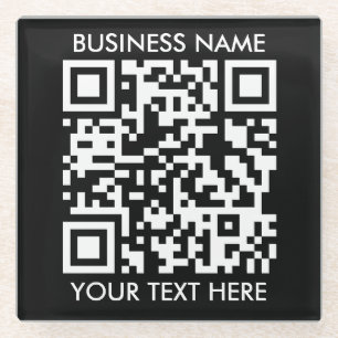 Dessous-de-verre En Verre Ajoutez votre propre code QR texte Scan Minimal Si