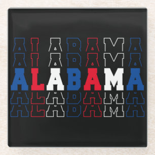 Dessous-de-verre En Verre Alabama empilé Word Art