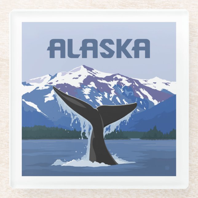 Dessous-de-verre En Verre Alaska | Baleine (Devant)