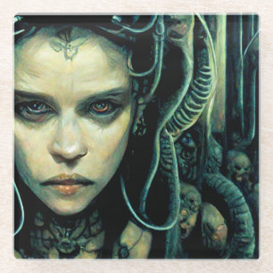 Dessous-de-verre En Verre Alien Tech Girl Science Fiction