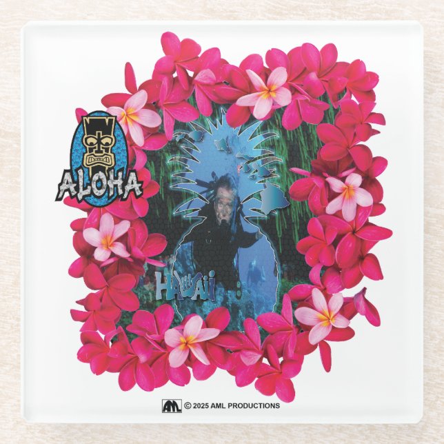 DESSOUS-DE-VERRE EN VERRE ALOHA 3 10 (Devant)
