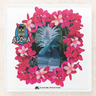 DESSOUS-DE-VERRE EN VERRE ALOHA 3 8
