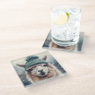 Dessous-de-verre En Verre Alpaca hivernal doux