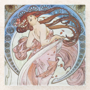 Dessous-de-verre En Verre Alphonse Mucha déesse