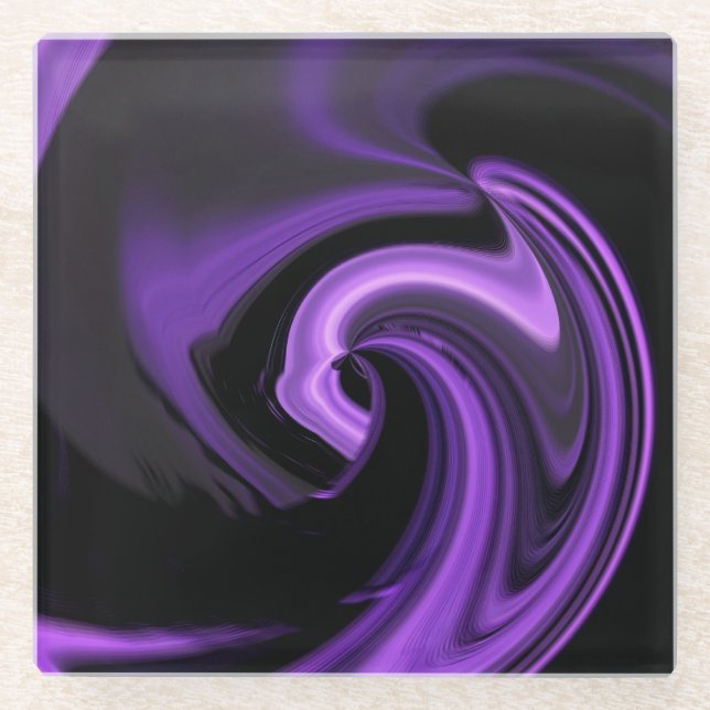 Dessous-de-verre En Verre Améthyste Purple Coeur Abstrait (Devant)