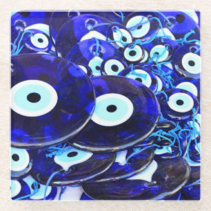 Dessous-de-verre En Verre Amulettes des yeux bleus