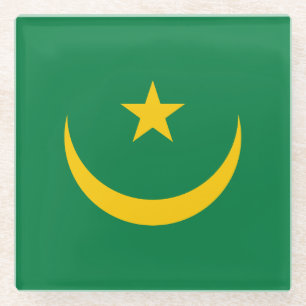 Dessous-de-verre En Verre Ancien drapeau de Mauritanie