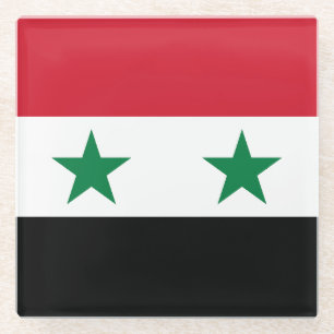 Dessous-de-verre En Verre Ancien drapeau de Syrie