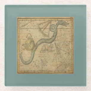 Dessous-de-verre En Verre Ancien graphique en étoile de la constellation d'