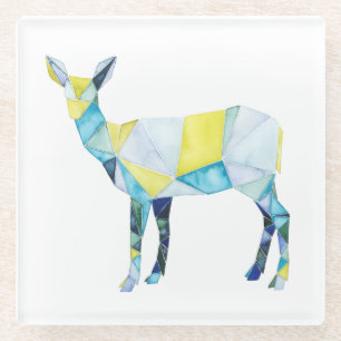 Dessous-de-verre En Verre Animal géométrique de cerfs communs