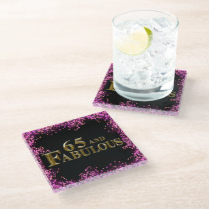 Dessous-de-verre En Verre Anniversaire 65 ans