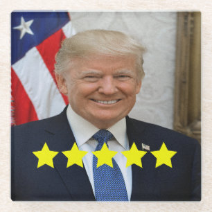 Dessous-de-verre En Verre Approbation du président Donald Trump