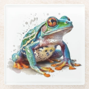 Dessous-de-verre En Verre Aquarelle à bijoux grenouille