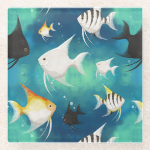 Dessous-de-verre En Verre Aquarium Motif