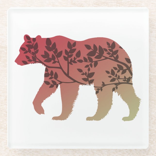Dessous-de-verre En Verre Arbre à ours (Devant)