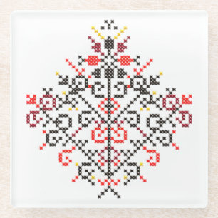 DESSOUS-DE-VERRE EN VERRE ARBRE DE VIE