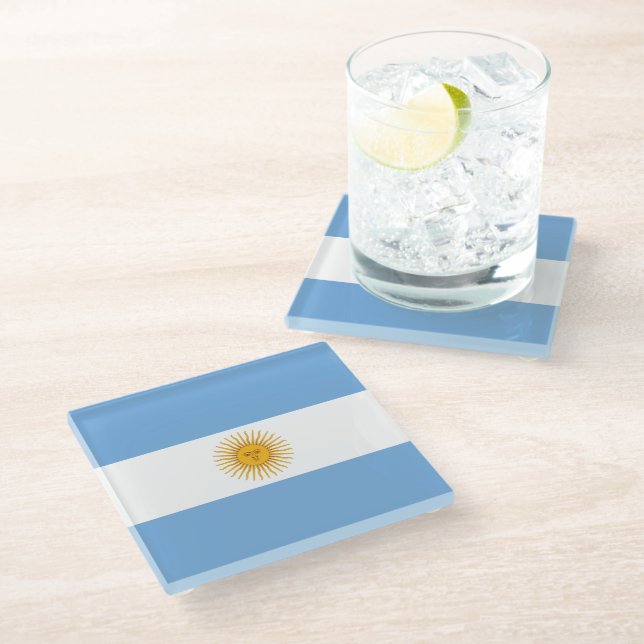 Dessous-de-verre En Verre Argentina flag (Incliné)