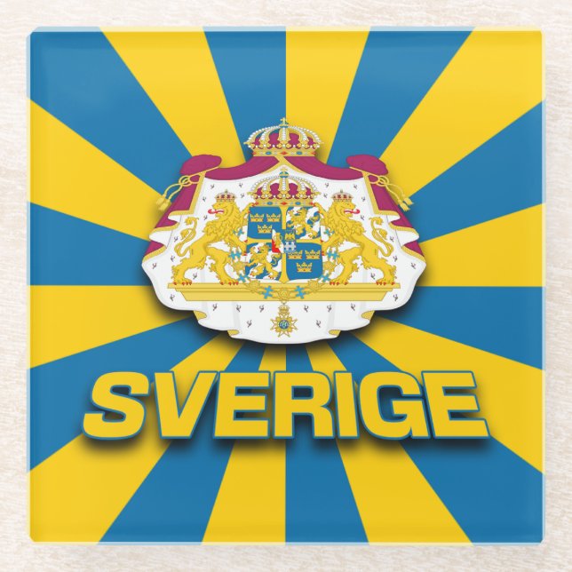 Dessous-de-verre En Verre Armoiries de Sverige (Devant)