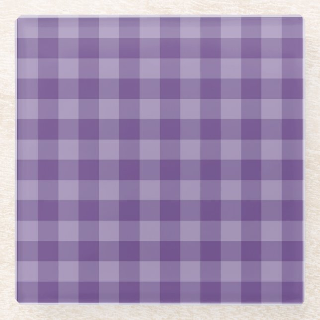 Dessous-de-verre En Verre Arrière - plan checkered violet (Devant)