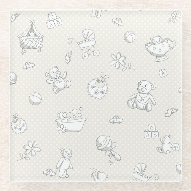 Dessous-de-verre En Verre Arrière - plan de bébé (Devant)