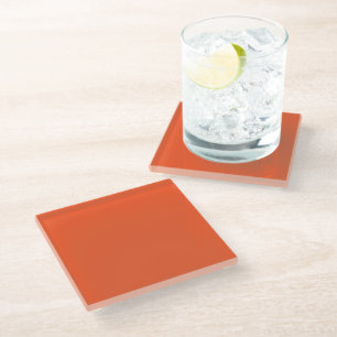 Dessous-de-verre En Verre Arrière-plan orange uni brillant
