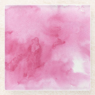 Dessous-de-verre En Verre arrière - plan rose d'aquarelle pour le votre
