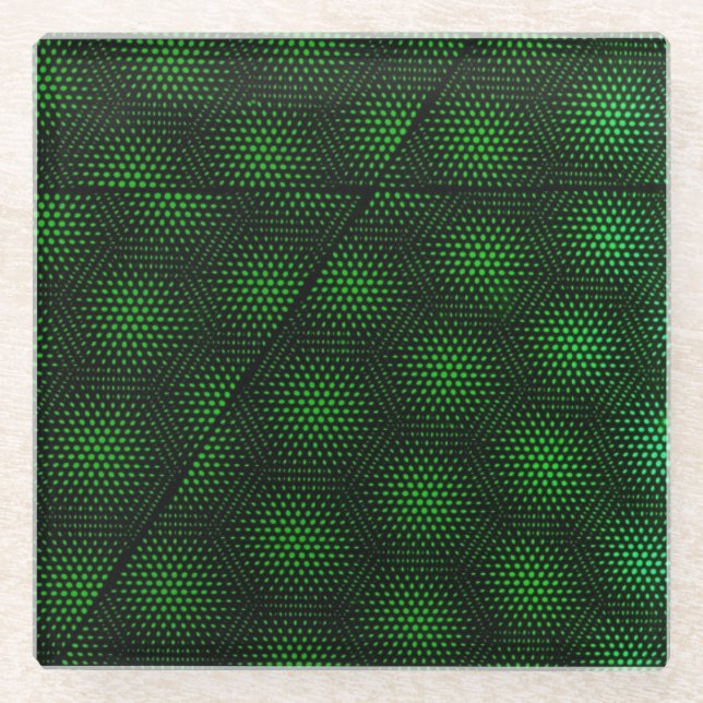 Dessous-de-verre En Verre Arrière - plan vert abstrait (Devant)