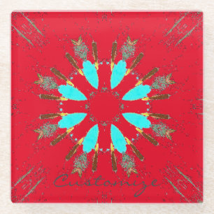 Dessous-de-verre En Verre Arrowhead Feathers Pow-wow Thunder_Cove