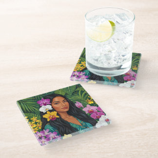 Dessous-de-verre En Verre Art hawaïen beau