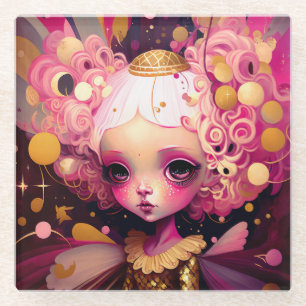 Dessous-de-verre En Verre Art Imaginaire Fairy Rose