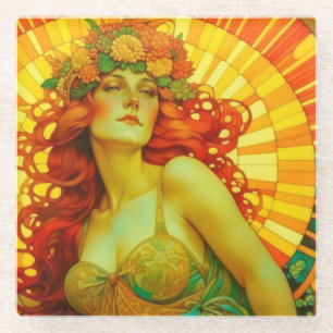 Dessous-de-verre En Verre Art Nouveau Litha
