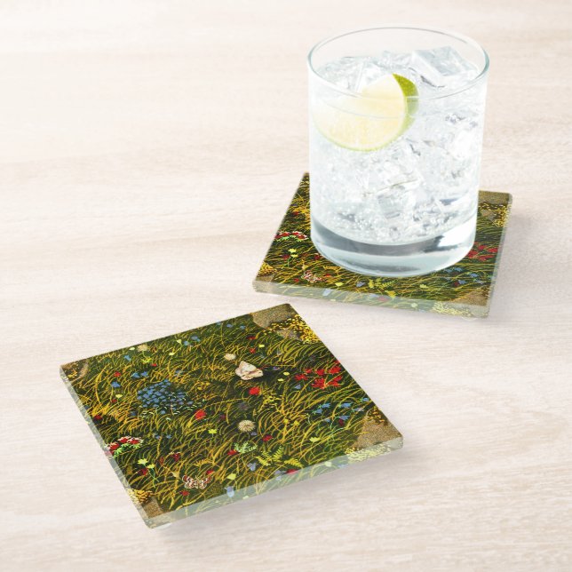 Dessous-de-verre En Verre Art Nouveau Mer alpin (Incliné)
