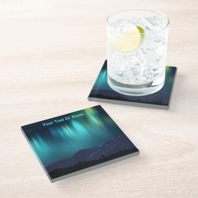 Dessous-de-verre En Verre Aurora Borealis (Incliné)
