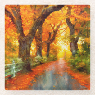 Dessous-de-verre En Verre Automne/Automne/Automne/Feuille/Nature