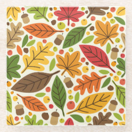 Dessous-de-verre En Verre Automne Thanksgiving Harvest Feuilles Chute