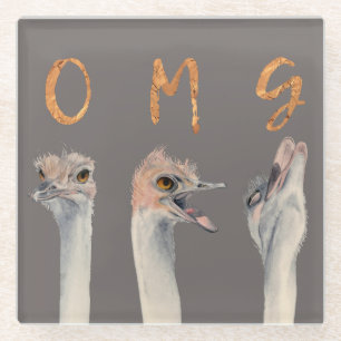 Dessous-de-verre En Verre Autruches d'OMG