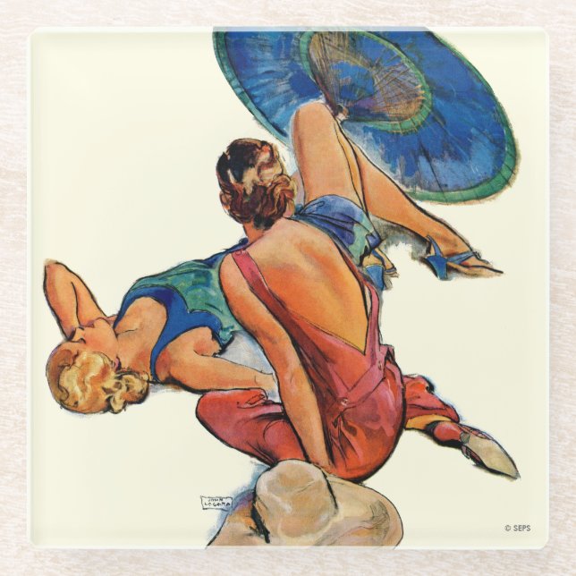Dessous-de-verre En Verre Baigneurs (Devant)