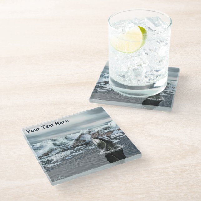 Dessous-de-verre En Verre Baleine boréale (Incliné)