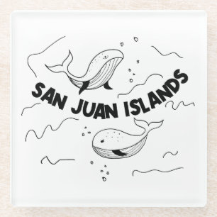 Dessous-de-verre En Verre Baleines des îles San Juan