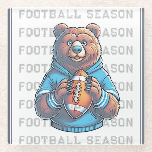 Dessous-de-verre En Verre Ballon de football américain personnalisé (Devant)