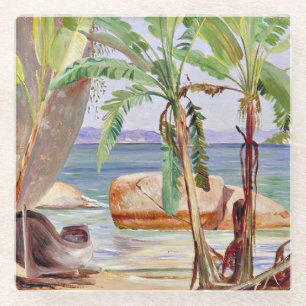 Dessous-de-verre En Verre Bananes et rochers à Paqueta, Brésil,