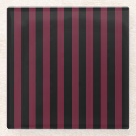Dessous-de-verre En Verre Bande bordeaux et noire
