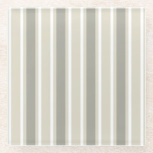 Dessous-de-verre En Verre Bande de bonbons beige