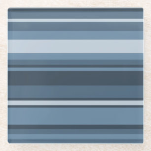 Dessous-de-verre En Verre Bandes bleu gris