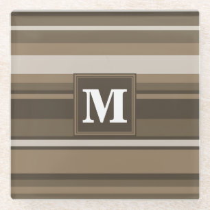 Dessous-de-verre En Verre Bandes Brown