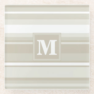 Dessous-de-verre En Verre Bandes de grès monogramme