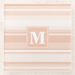 Dessous-de-verre En Verre Bandes de pêche monogramme