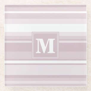 Dessous-de-verre En Verre Bandes de quartz roses monogrammes