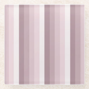 Dessous-de-verre En Verre Bandes d'ombre à quartz rose