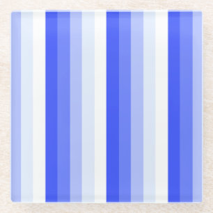Dessous-de-verre En Verre Bandes d'ombre bleu royal